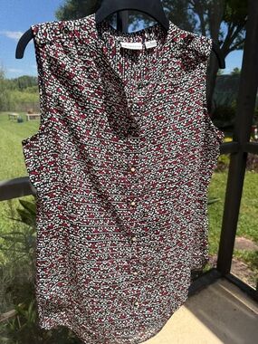 Liz Claiborne Red, Black & White Sleeveless Printed Camisole